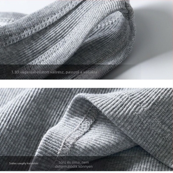 Férfi I-alakú edző mellény, nedvszívó pamut, durva kötésű 2x2, sportos stílus, kerek nyakú