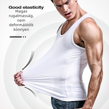 Férfi viszkóz mellény, széles vállú, karcsú szabás, kerek nyakú, vast anyag 201-250 g/m2, nyár/ősz