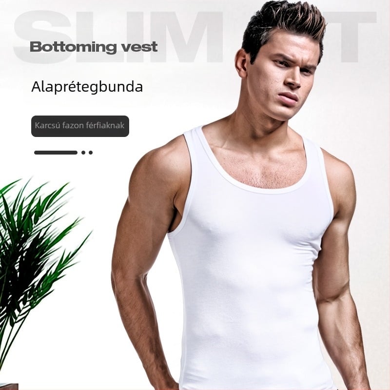 Férfi viszkóz mellény, széles vállú, karcsú szabás, kerek nyakú, vast anyag 201-250 g/m2, nyár/ősz