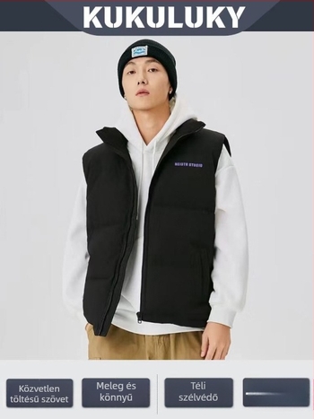 Uniszex tollmellény, tolltartalom 86–90%, töltet 94, elülső cipzár, álló gallér