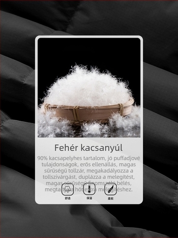 Vastag tollmellény libatoll töltéssel, álló gallér, cipzár, több zseb, téli ruha