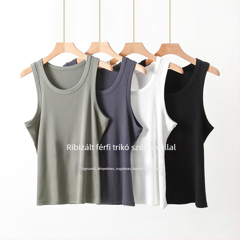 Széles vállú mellény, kerek nyakú, Ecocos anyag, regenerált cellulóz rost, Nyár