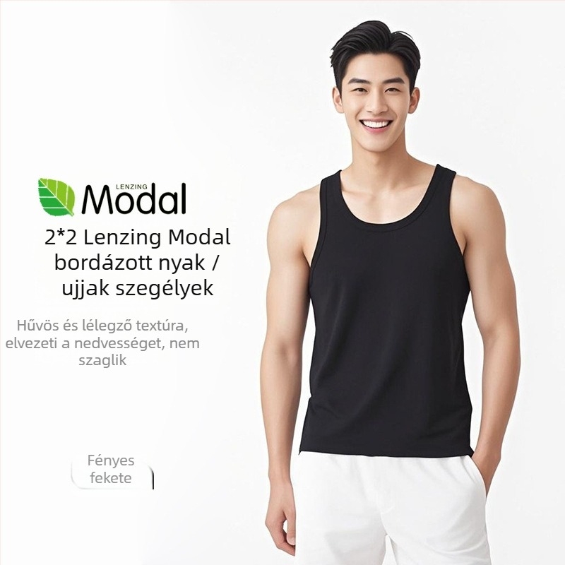 Széles vállú mellény, kerek nyakú, Ecocos anyag, regenerált cellulóz rost, Nyár