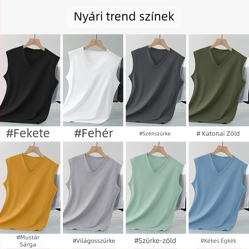 Feszes 100% pamut ujjatlan felső, vékony anyag, egyenes szél