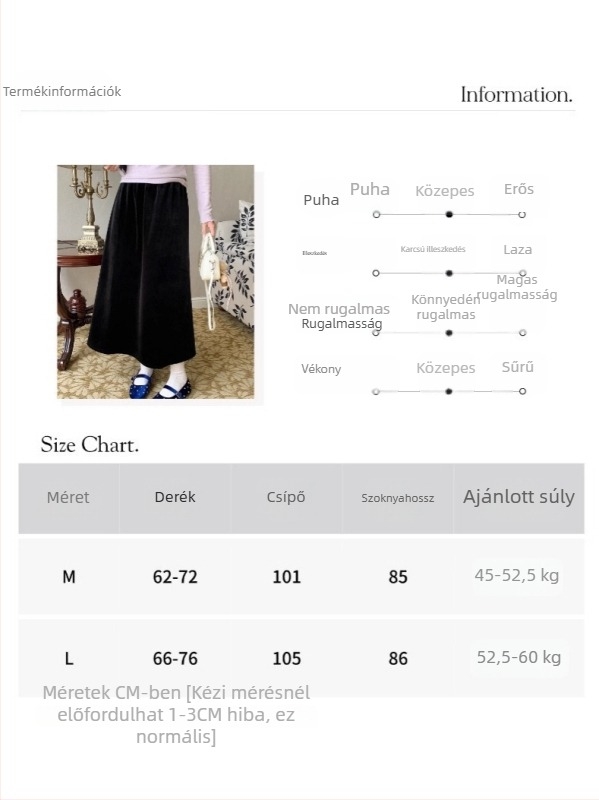 A-vonalú hosszú szoknya elasztikus derékkal és patchwork részletekkel, 95% poliészter