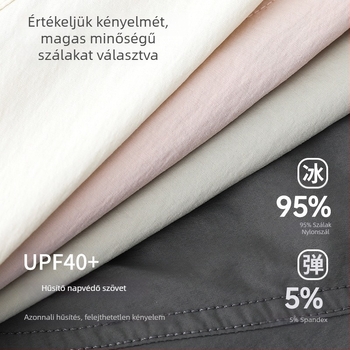 UPF40+ Szabadidővédő munkasoknya, magas derekú, nylon-elasztán anyag, nyár 2025