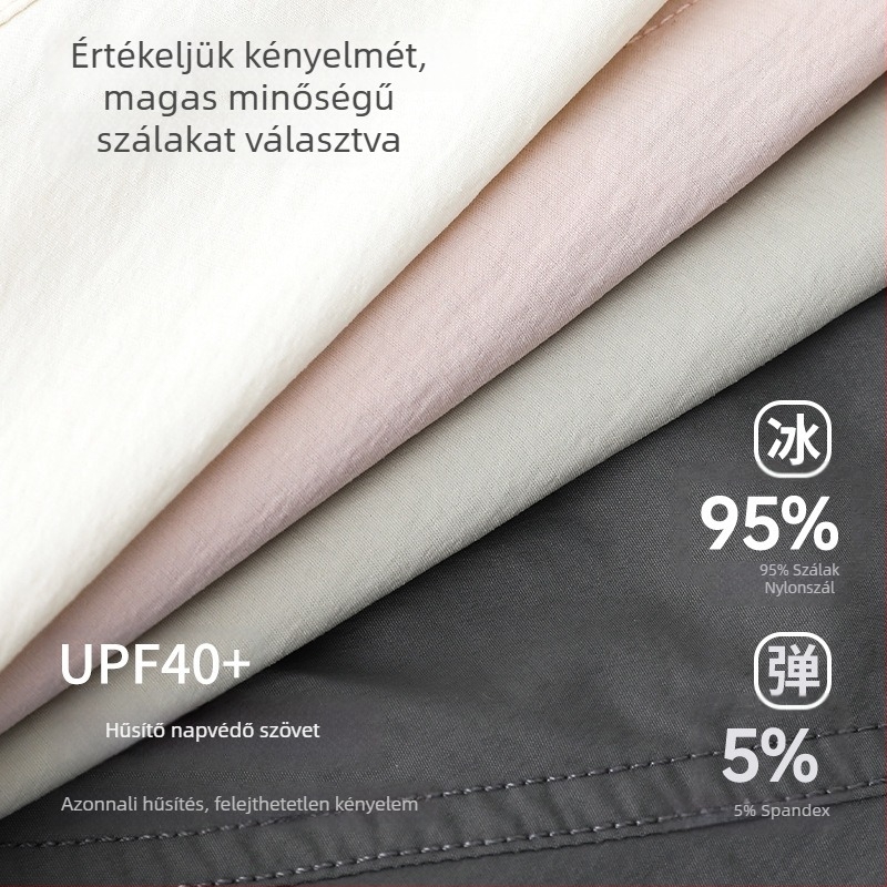 UPF40+ Szabadidővédő munkasoknya, magas derekú, nylon-elasztán anyag, nyár 2025
