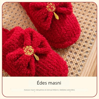 Esküvői Fly-Toe papucs pár számára, velúr felsőrész, PVC talp, közepes vastagság, téli, tavaszi és őszi szezonokra