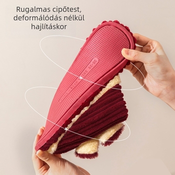 Esküvői papucs pároknak, velúr felsőrész, PVC talp, vastagított, csúszásmentes, meleg télen és ősszel