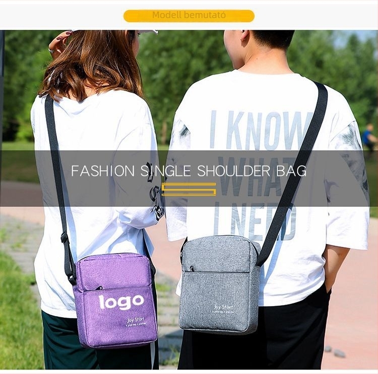 Női crossbody táska Oxford anyagból, cipzár, függőleges négyszögletes forma, telefonzseb