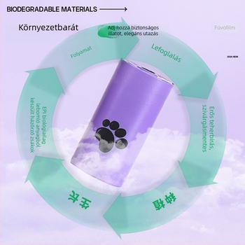 Biodegradálható kutyapisz-s zacskók vastagított síknyitású kivitelben, EPI anyag, Termékkód: M-00094, kizárólagos külkereskedelmi export