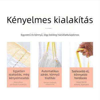 Macskaalom-hulladék zacskók, megerősítettek, folyamatos tekercs, HDPE/LDPE, intelligens automata macska WC-hez