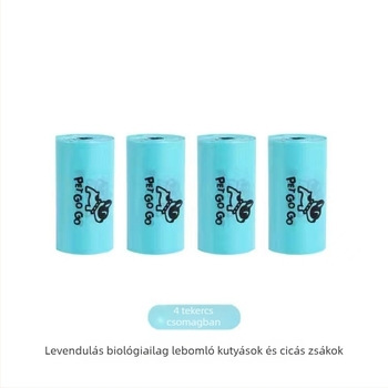 JUNGU Biológiailag lebomló kutya- és macska ürülék-zacskók, folyamatos tekercs, vastított HDPE+EPI anyag