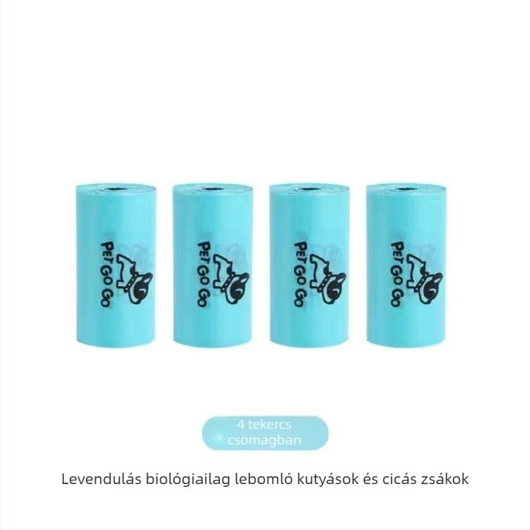 JUNGU Biológiailag lebomló kutya- és macska ürülék-zacskók, folyamatos tekercs, vastított HDPE+EPI anyag
