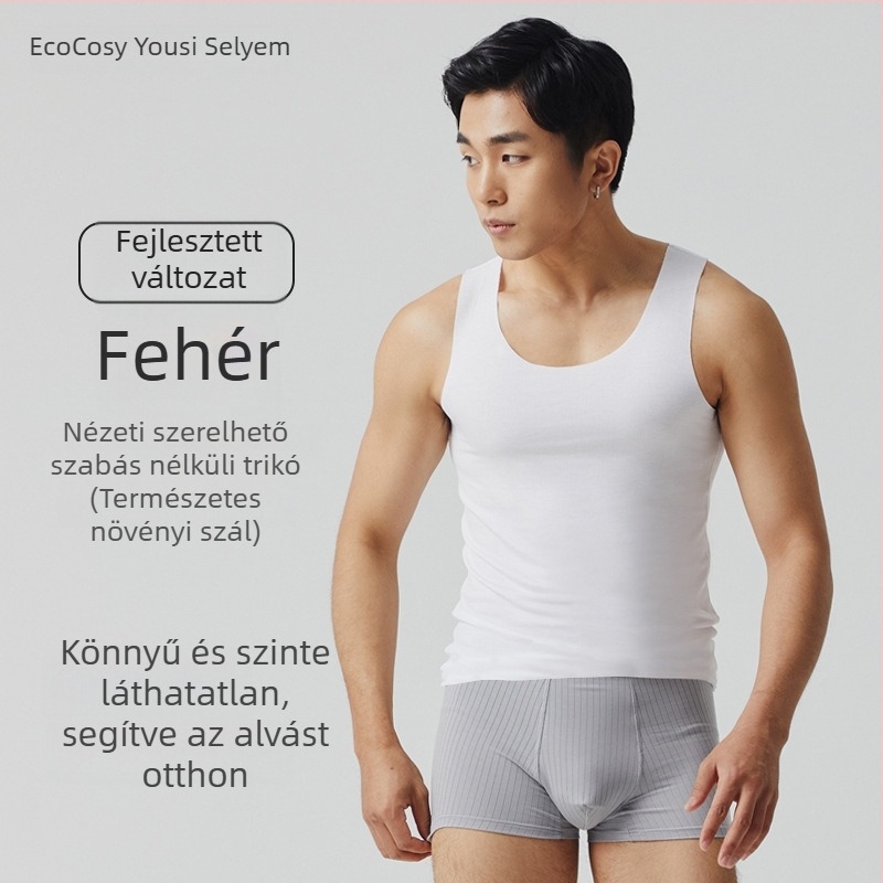 Ecocos férfi ujjatlan felső, vékony anyag 121–140 g/m², regenerált cellulóz rost 90–95%, kerek nyakú