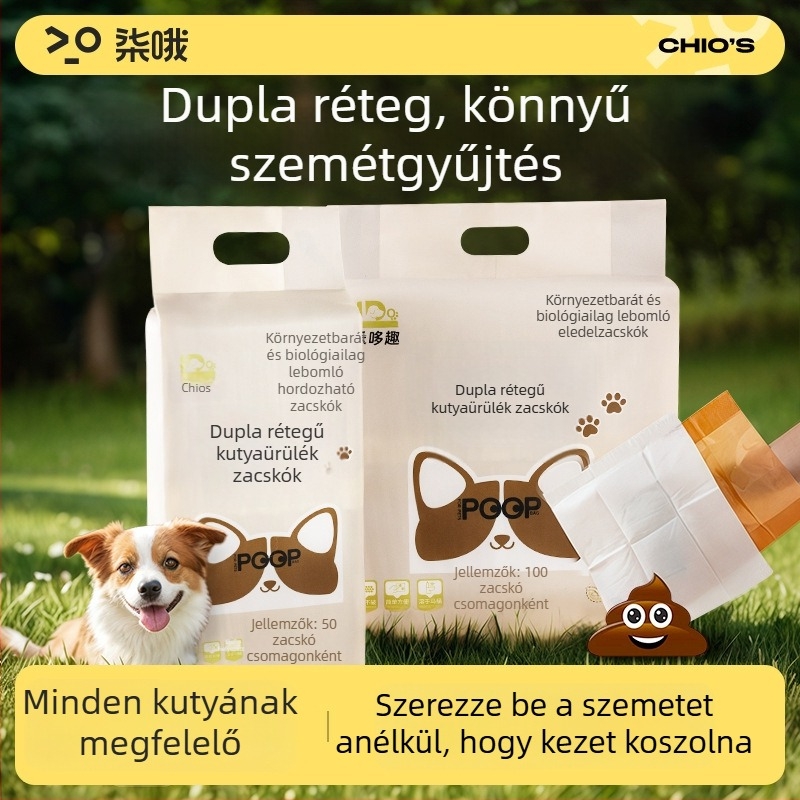 Kutyapiszárcsomagok, kettős rétegű, vastagított, hordozható, vízoldható papírból, márka Seven Oh