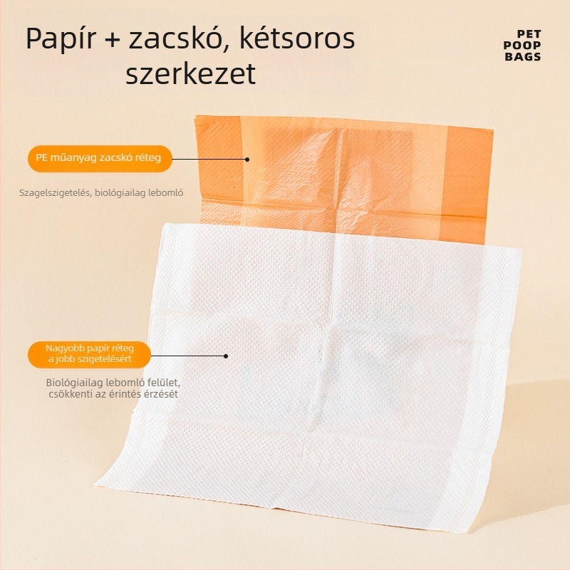 Kutyapiszárcsomagok, kettős rétegű, vastagított, hordozható, vízoldható papírból, márka Seven Oh