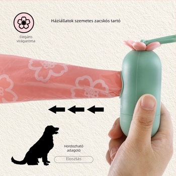 TAIDAMI Tekercses Típusú Hordozható Kutyapiszokzacskó Adagoló (EPI+HDPE; Szokásos Vastagság; Cikkszám 4589830022278)