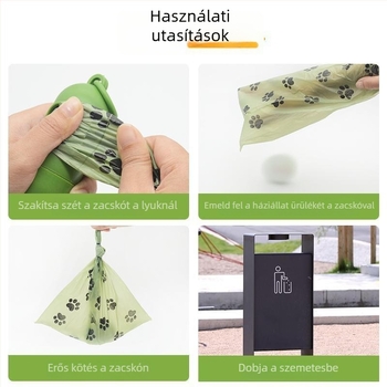 Kutyapiszok zacskók megvastagodott, teljesen lebomló, hordozható — EPL+PE, ABS