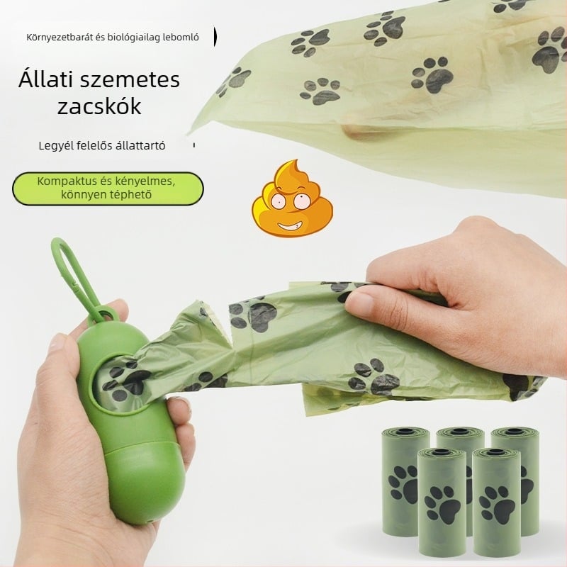 Kutyapiszok zacskók megvastagodott, teljesen lebomló, hordozható — EPL+PE, ABS