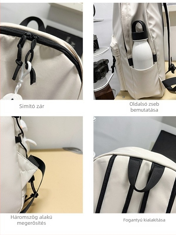 Uniszex iskolai hátizsák, városi minimalista stílus, nejlon anyag, 20–35L kapacitás, gerincvédelem