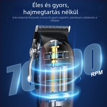 Hajvágó LCD-kijelzővel, USB-töltéses, kefés motorral, rozsdamentes acél pengékkel, nem vízálló, otthoni használatra