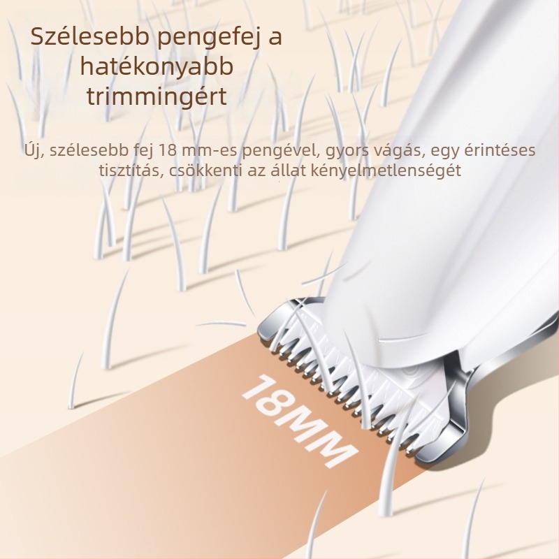 Macska mancs szőrzetvágója, csendes, újratölthető, pengék ABS, kerámia és rozsdamentes acél