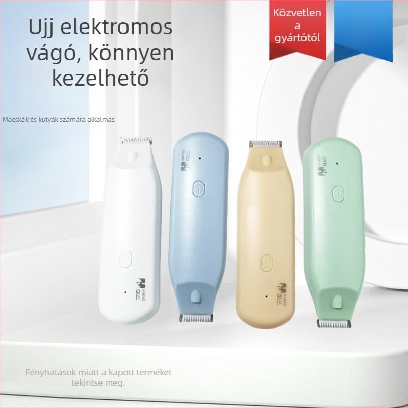 Elektromos kisállat-trimmer macskák és kutyák számára – Anyag: ABS+kerámia+rozsdamentes acél 301; Csendes működés világítással