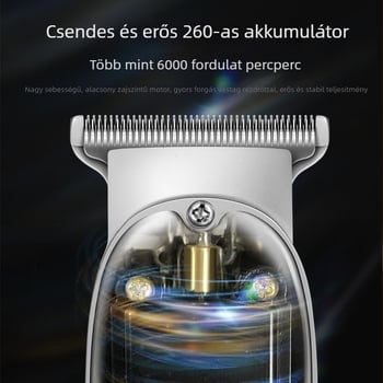 Hajvágó LCD-kijelzéssel, kefés motorral, rozsdamentes acél pengékkel, beépített 500-800 mAh akkumulátor, üzemidő 1-3 óra