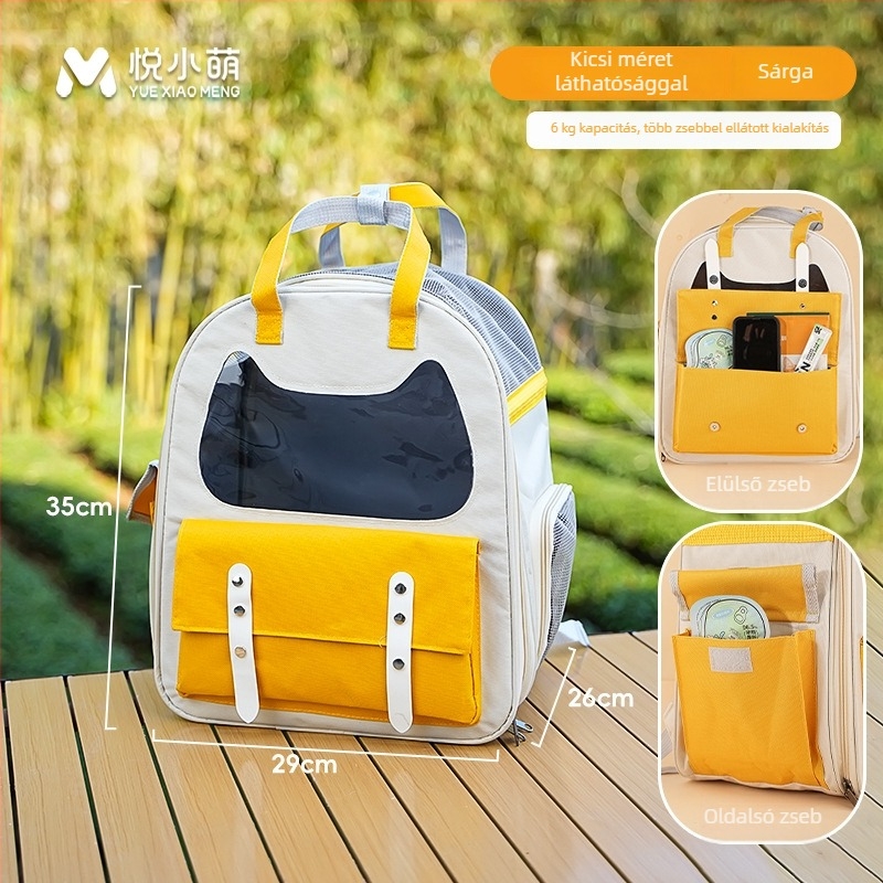 Háziállatok hátizsákja űr-kapszula dizájnnal, nagy kapacitású, műanyag héj, közepes puhaság