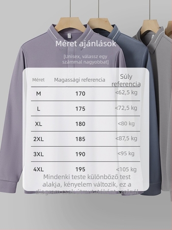 Gyapjú polo felső, nehéz fleece 240 g, anti-pilling, hosszú ujjú galléros, őszi stílus