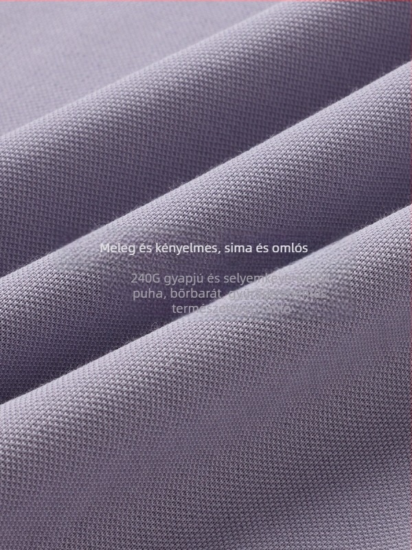 Gyapjú polo felső, nehéz fleece 240 g, anti-pilling, hosszú ujjú galléros, őszi stílus