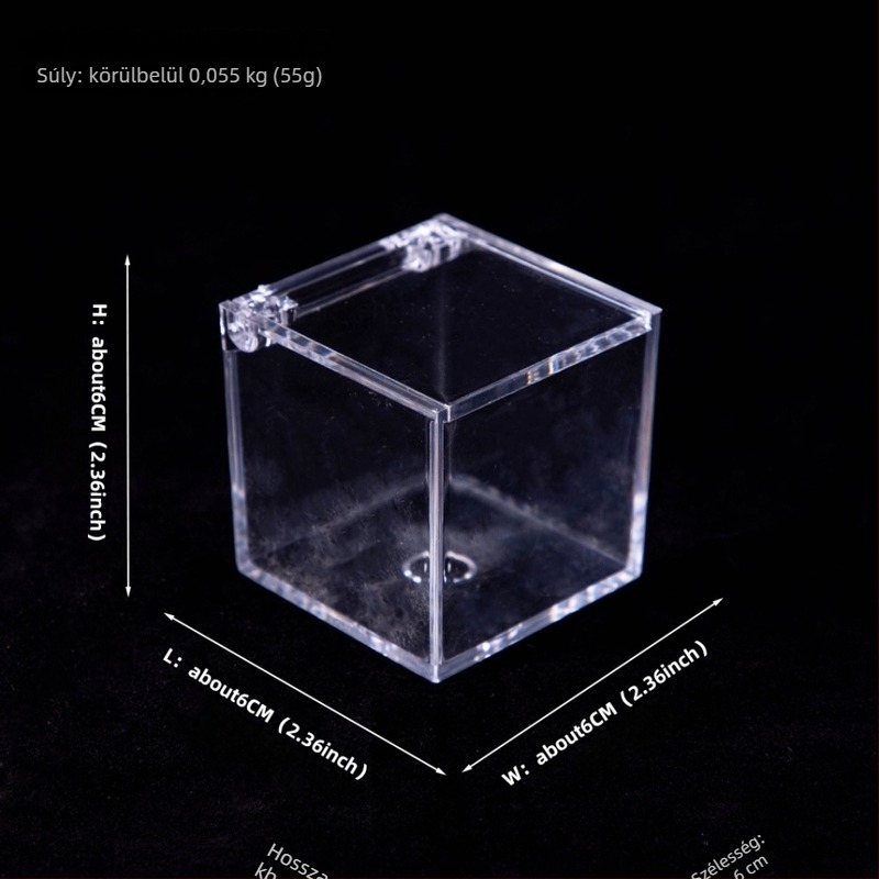 Akrilból készült moha mikro tájkép terrárium — mini DIY doboz az íróasztalhoz, modell Square Box Micro Landscape, Levana