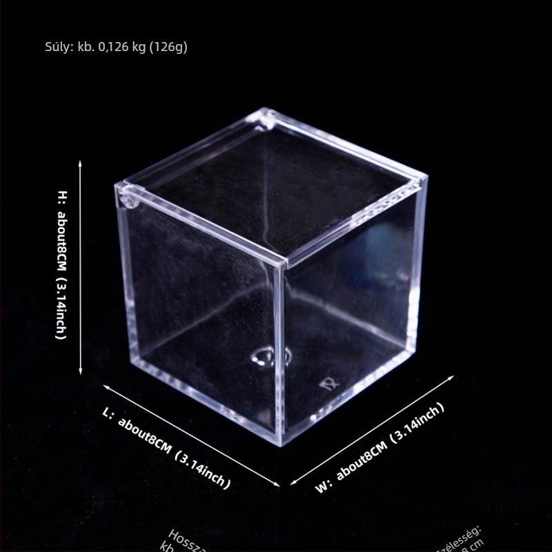 Akrilból készült moha mikro tájkép terrárium — mini DIY doboz az íróasztalhoz, modell Square Box Micro Landscape, Levana
