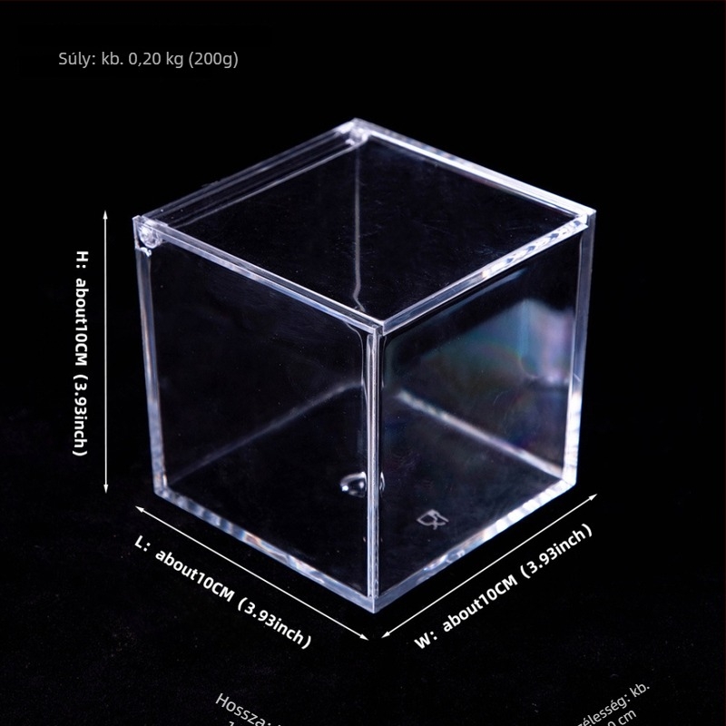 Akrilból készült moha mikro tájkép terrárium — mini DIY doboz az íróasztalhoz, modell Square Box Micro Landscape, Levana