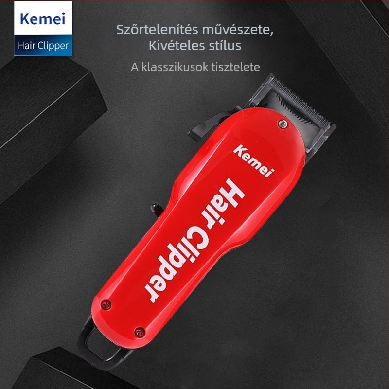 KM-706Z hajvágó – újratölthető, kefés motor, 6–8 óra akkumulátor-üzemidő, magas széntartalmú acél vágófej, alacsony zajszint
