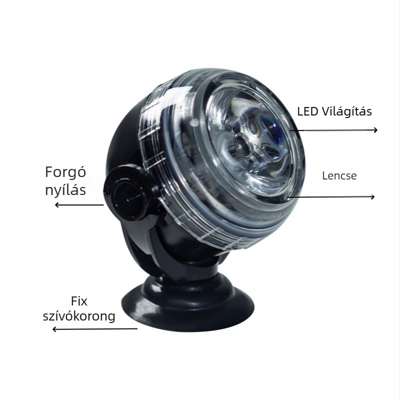LED akváriumvilágítás: merülő, vízálló spotlámpa távirányítóval, 7 színű világítás vízi növényekhez, 1W