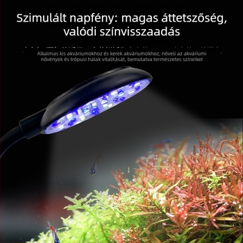 LED akváriumi csipeszes lámpa halak és vízinövények számára, USB tápellátású mini világítás, 7W