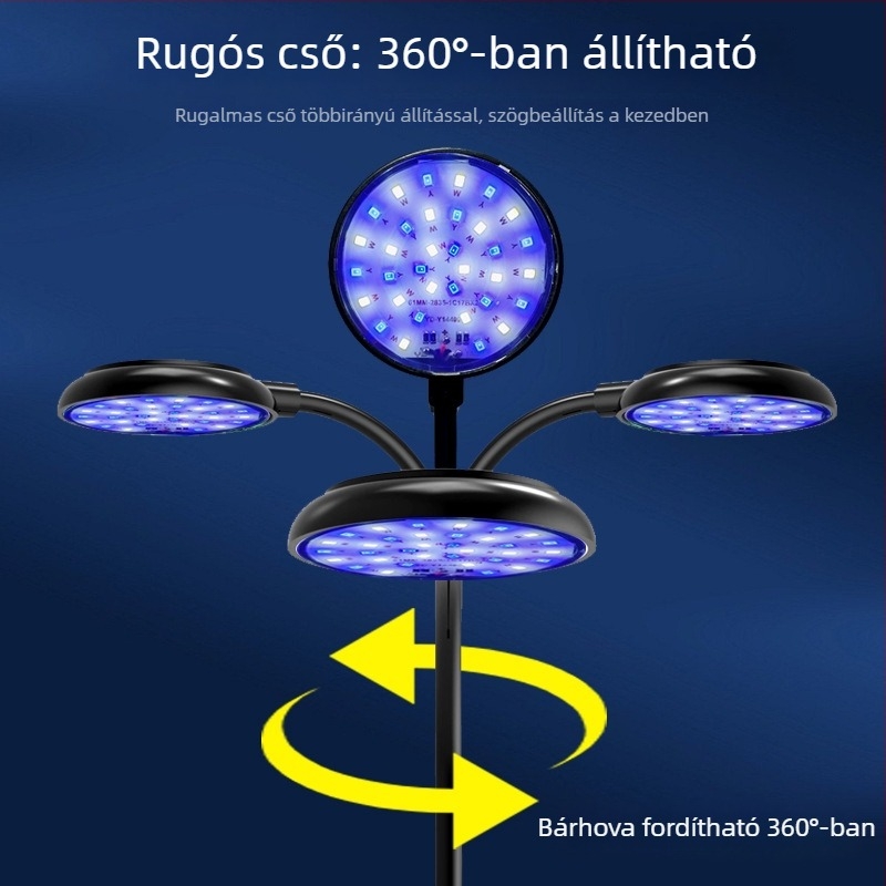 LED akváriumi csipeszes lámpa halak és vízinövények számára, USB tápellátású mini világítás, 7W