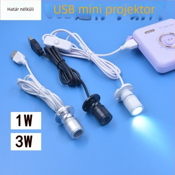 USB-s LED spotlámpa akváriumhoz, 3W, USB 5V tápegység, állítható szög, alumínium ház