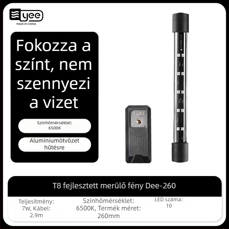 Yee üveg akváriumlámpa – akváriumi világítás, vízálló, súly 1,2 kg