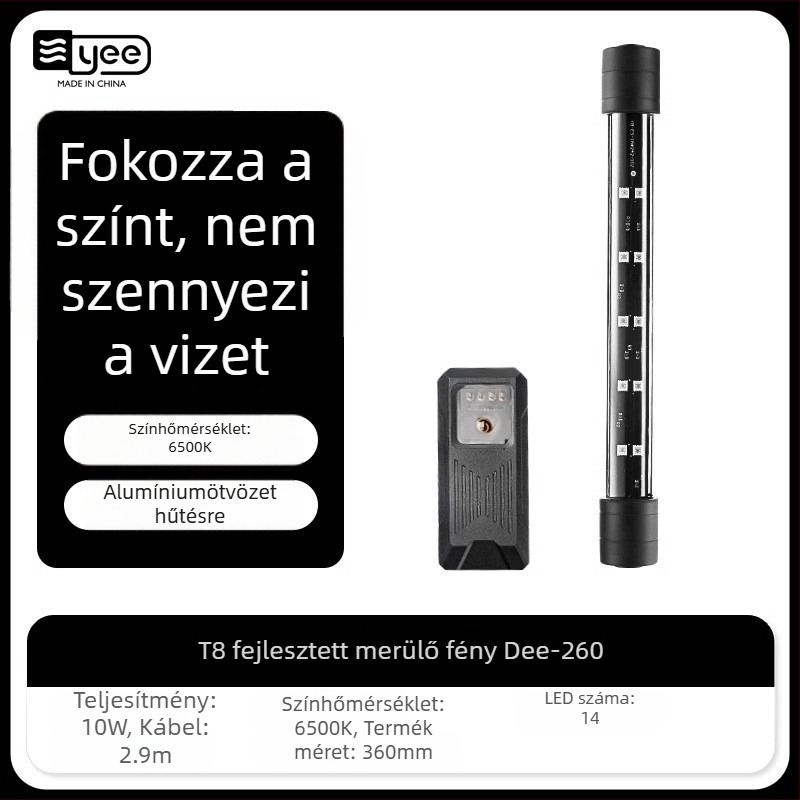 Yee üveg akváriumlámpa – akváriumi világítás, vízálló, súly 1,2 kg