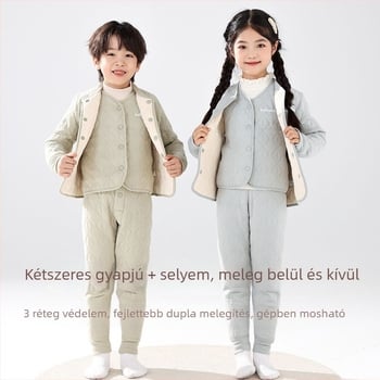 Gyerekeknek szóló belső kabát garnitúra, 93% poliészter, vastag, meleg, fleece felület