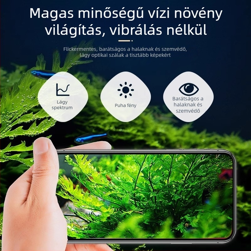 LED akváriumi lámpa tartóval, vízálló teljes spektrumú világítás növényekhez, 8–32 W, műanyag