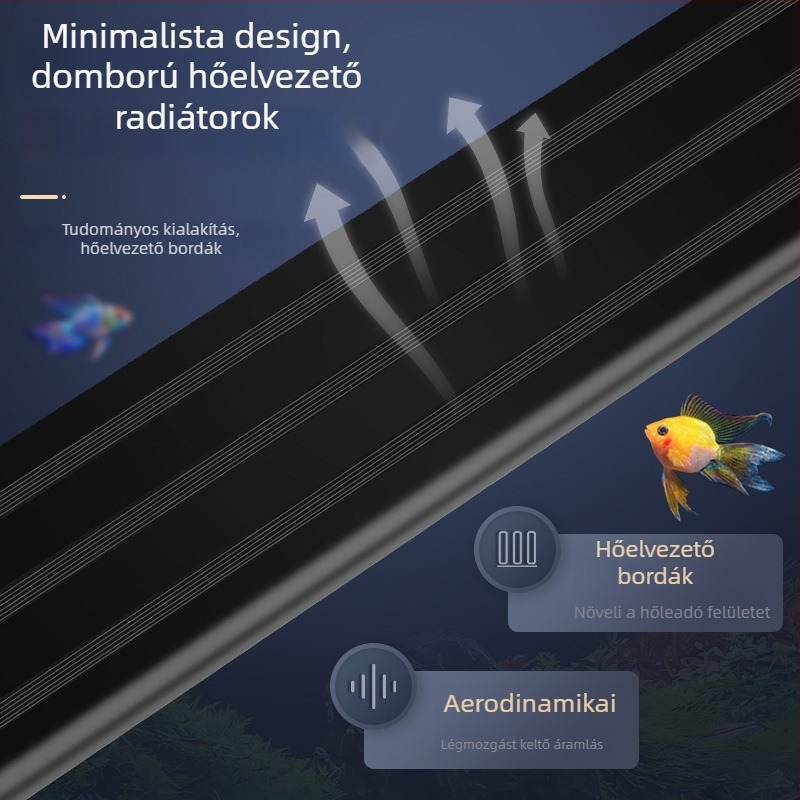 LED akváriumi lámpa tartóval, vízálló teljes spektrumú világítás növényekhez, 8–32 W, műanyag