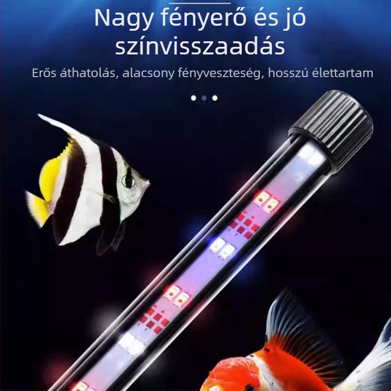 LED akváriumi lámpa, üvegcsővel, 220–240V, 2 kg, energiatakarékos