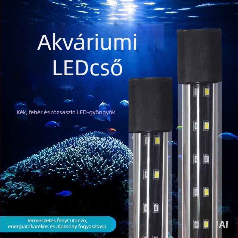 LED akváriumi lámpa, üvegcsővel, 220–240V, 2 kg, energiatakarékos