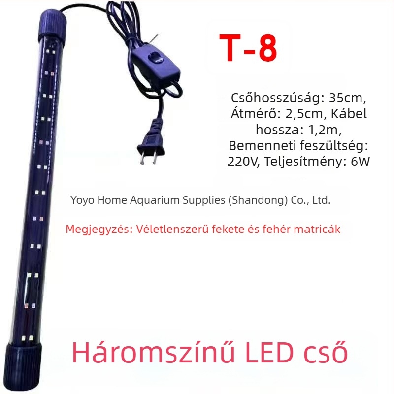 LED akváriumi lámpa, üvegcsővel, 220–240V, 2 kg, energiatakarékos