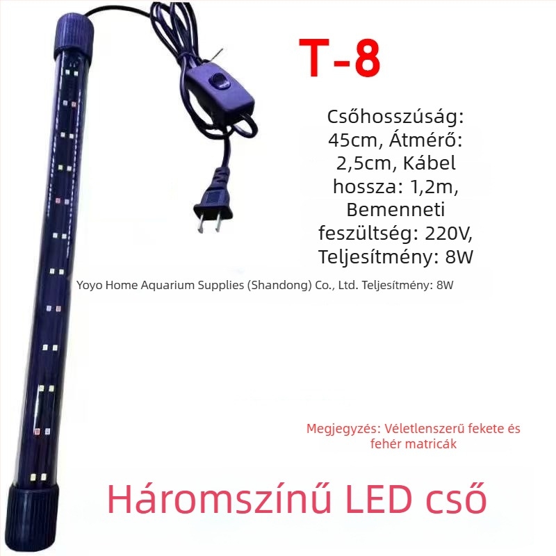 LED akváriumi lámpa, üvegcsővel, 220–240V, 2 kg, energiatakarékos