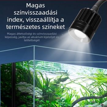 Alumíniumötvözetből készült akváriumfény, állítható háromszínű világítással vízi növényekhez, vízálló, akváriumi tájkép világítás, magas fényerősségű spotfény